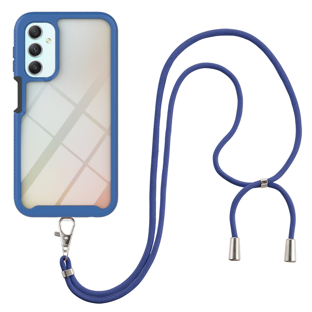 YB PC Series-4 for Samsung Galaxy A24 4G PC TPU Phone Case Shockproof Protective Cover with Long Lanyard YB PC Series-4 for Samsung Galaxy A24 4G PC TPU Phone Case Shockproof Protective Cover with Long Lanyard